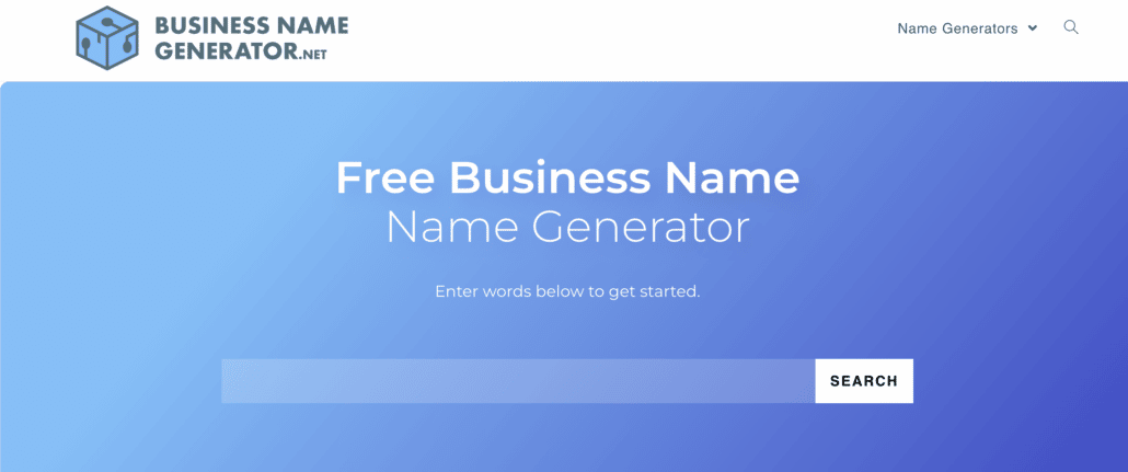 business_name_generator_screenshot_homepage_tool_bedrijfsnaam_verzinnen